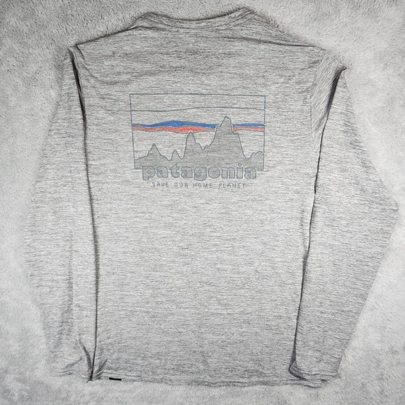 Patagonia T Shirt Men Medium Gray Save Our Home Planet Graphic Tee Performance - Picture 4 of 7